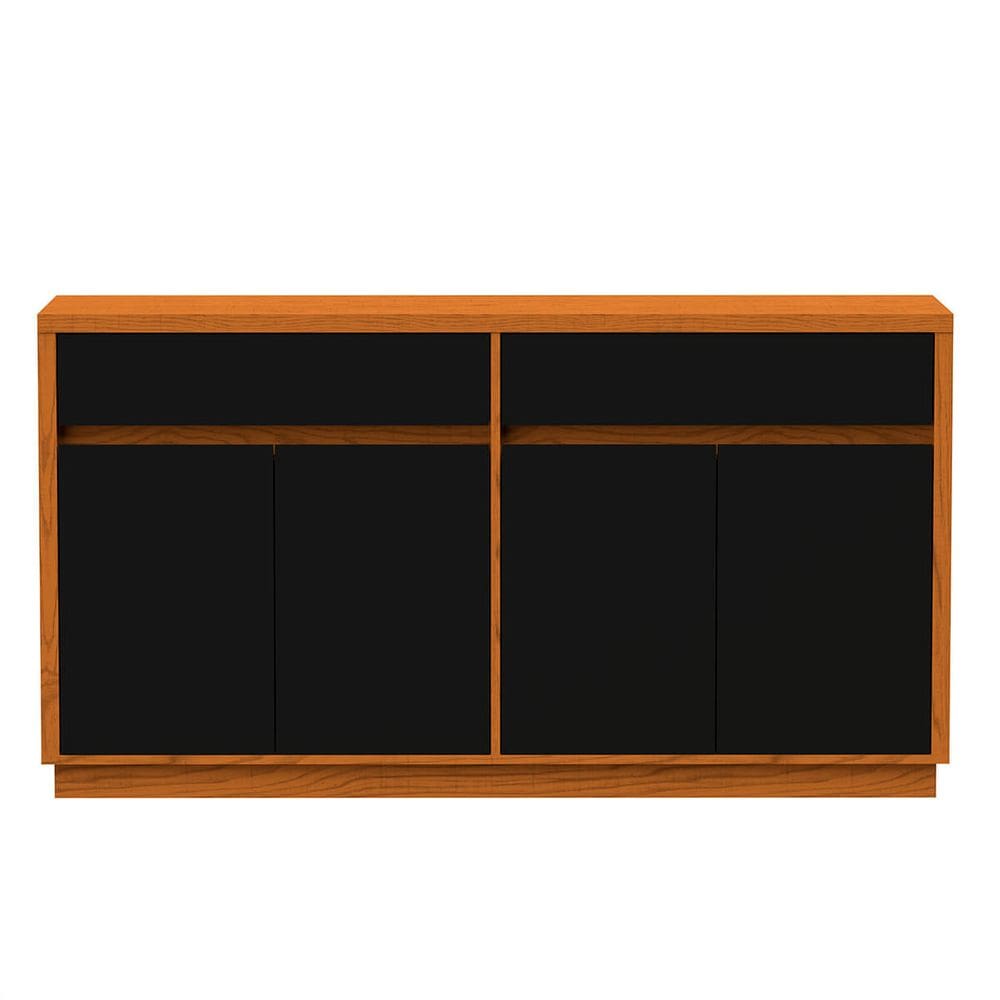 Balcão Buffet 4 Portas e 2 Gavetas de 150cm em MDF Lorient Ype - Preto - ÉdeCasaMóveis