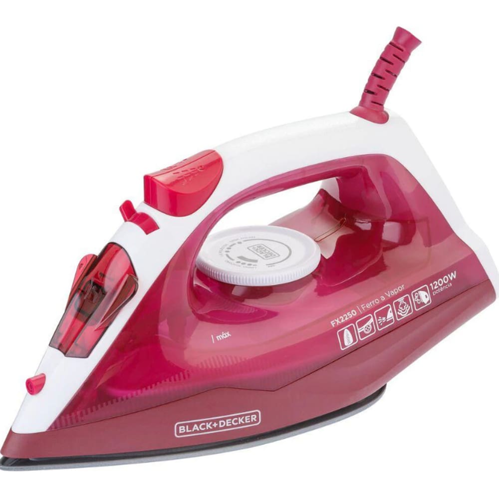 Ferro de Passar 1200W Black Decker Antiaderente Luxx Pink 220V