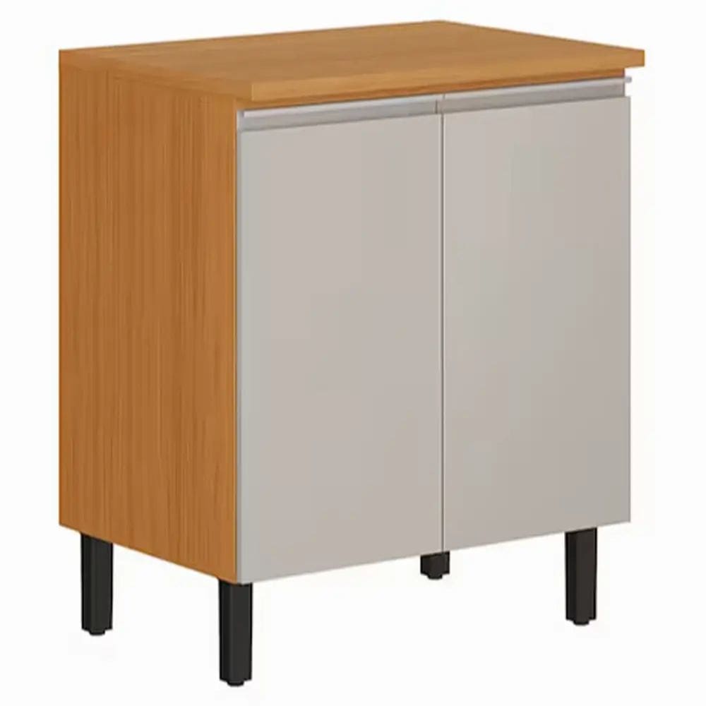 Balcão Namur 2 Portas para Cozinha Itatiaia Cor Cinamomo Off White