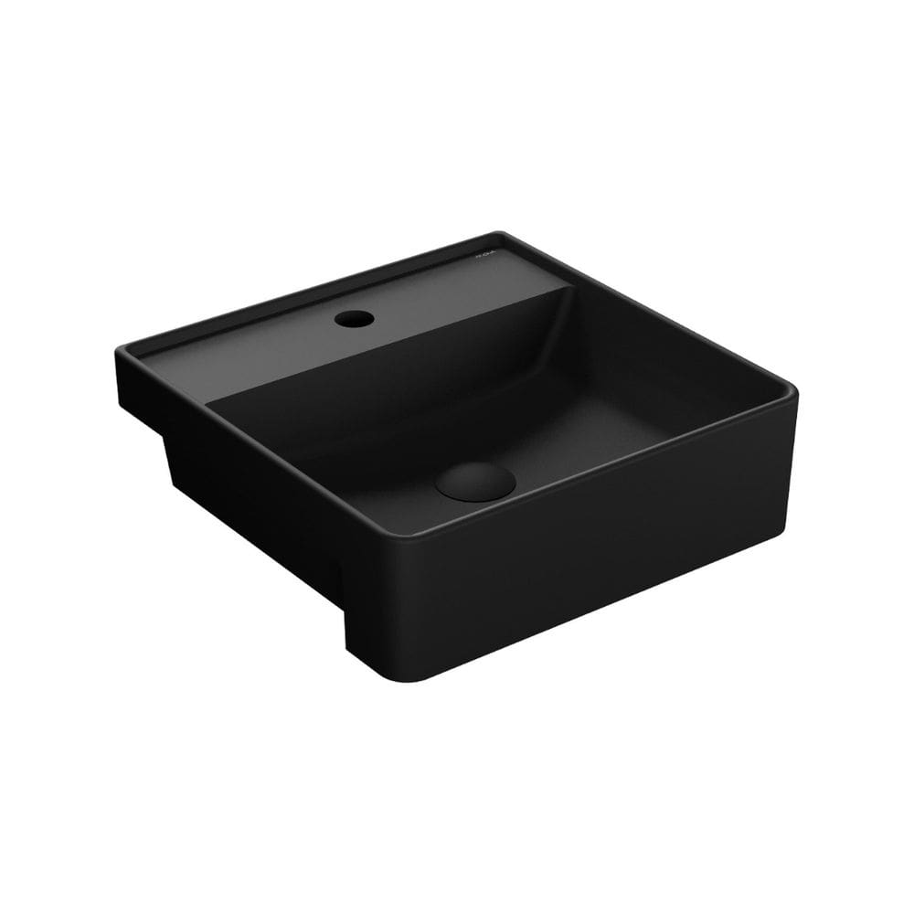 Cuba Semiencaixe Quadrada com Mesa 42x13cm Sentiero Preto Matte
