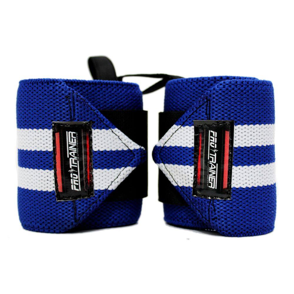 Munhequeira Profissional Crossfit azul com branco