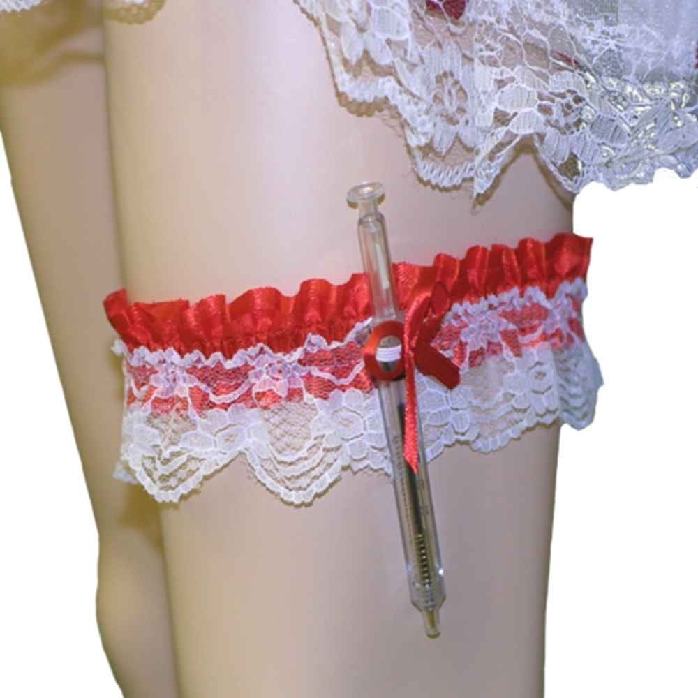 Novidades do Nurse Garter Forum com agulha hipodérmica vermelha/branca