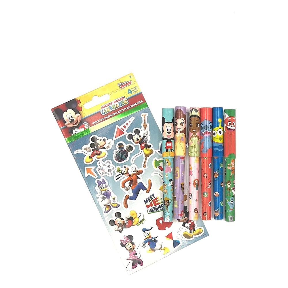 Caneta colecionável Disney 100th Anniversary, pacote com 6 adesivos