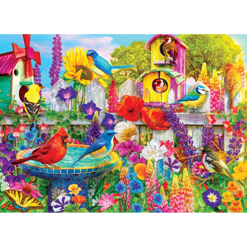 Quebra-cabeça RoseArt Kodak Premium Bird Bath Garden 1000 unidades