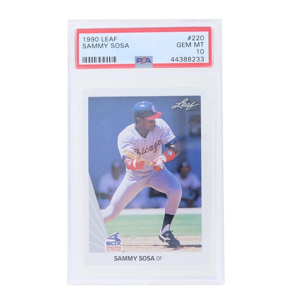 Cartão Colecionável Toynk MLB 1990 Leaf #220 Sammy Sosa RC PSA 10