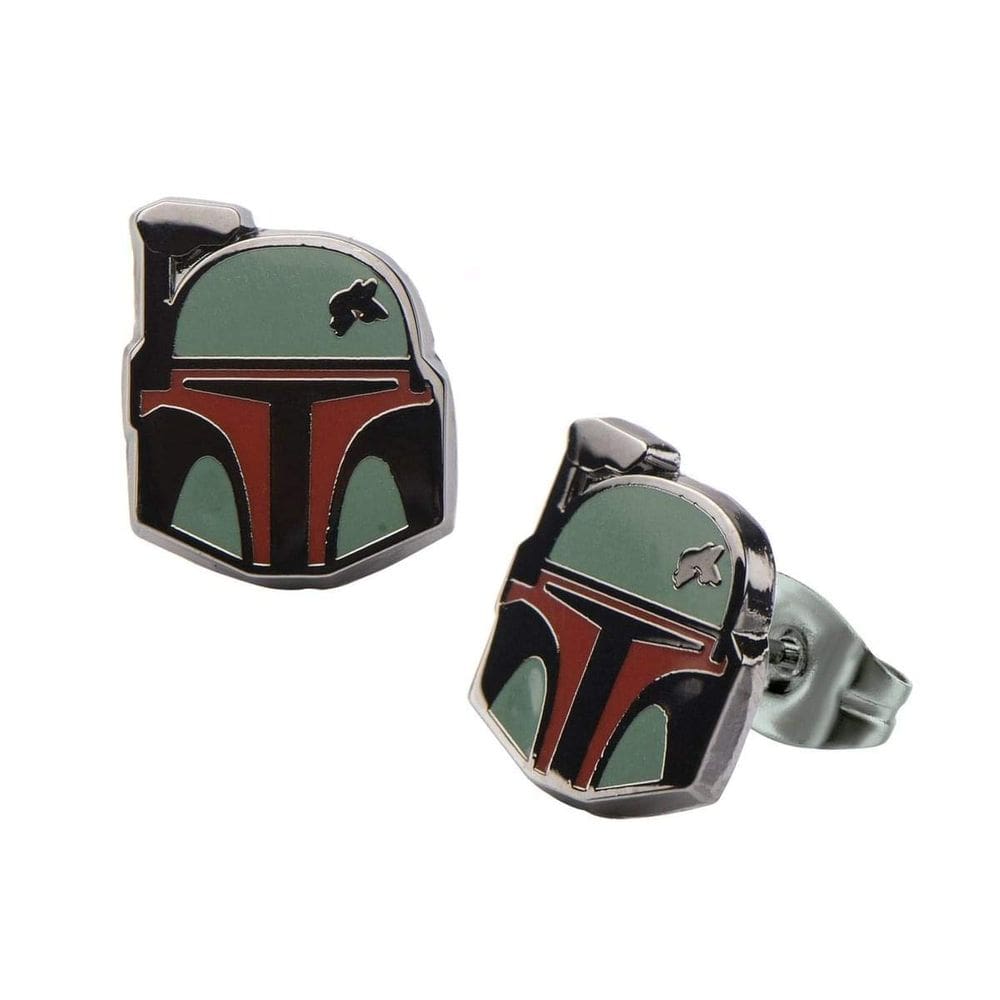 Brincos STAR WARS Boba Fett Helmet Enamel Stud