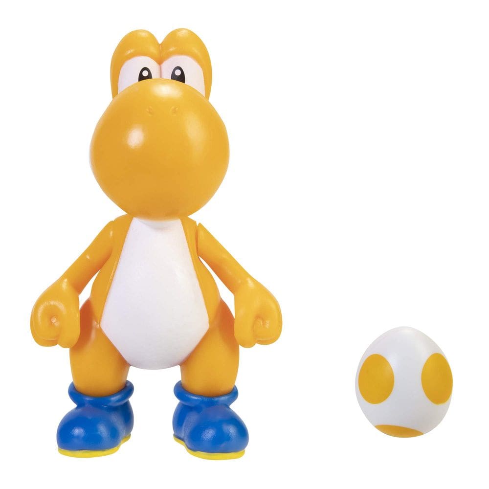 Boneco de ação Super Mario Orange Yoshi de 10 cm com acessório de ovo