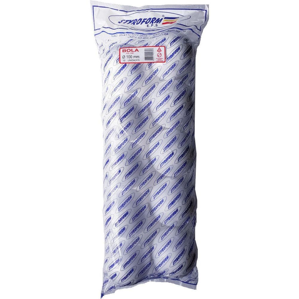 Bola De Isopor Eps 100Mm Pacote Com 10 Bolinhas