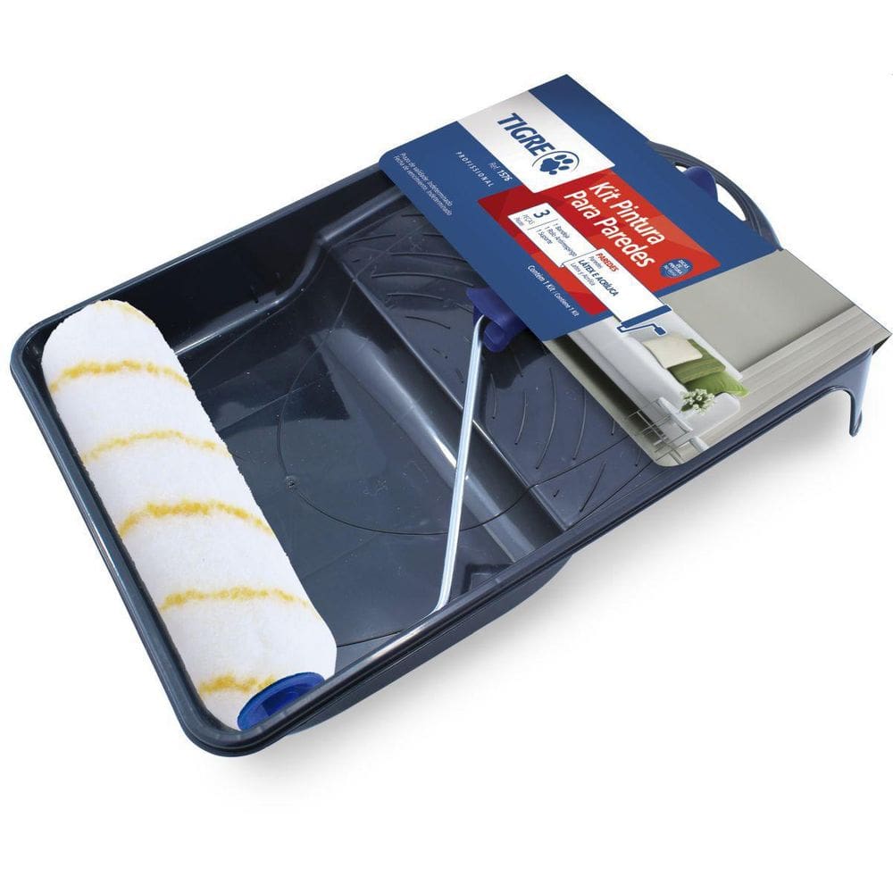 Rolo E Trincha Kit Anti Respingo 3Pcs Para Latex