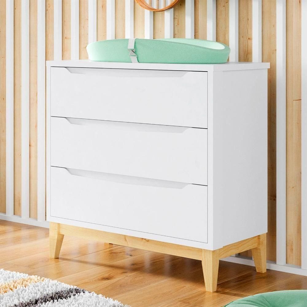 Cômoda Infantil Retrô Coleção Amor Perfeito Divicar Branco