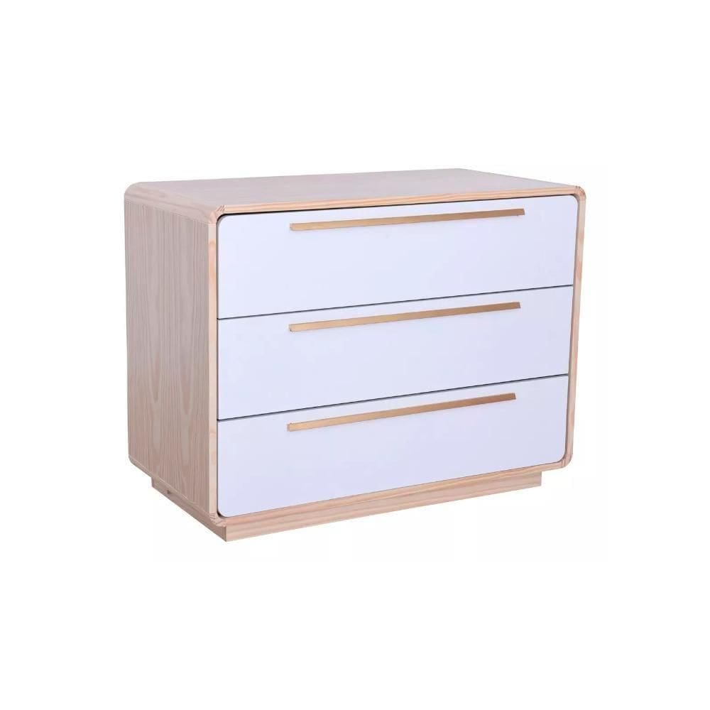 Cômoda Infantil Evolutiva Redonda Cor Branca Com Madeira Nature Branco