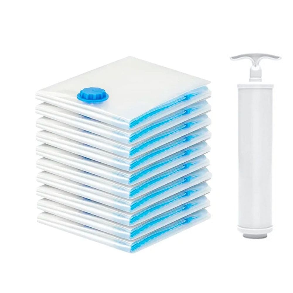 10 Sacos a vácuo 50x60 + Bomba de ar