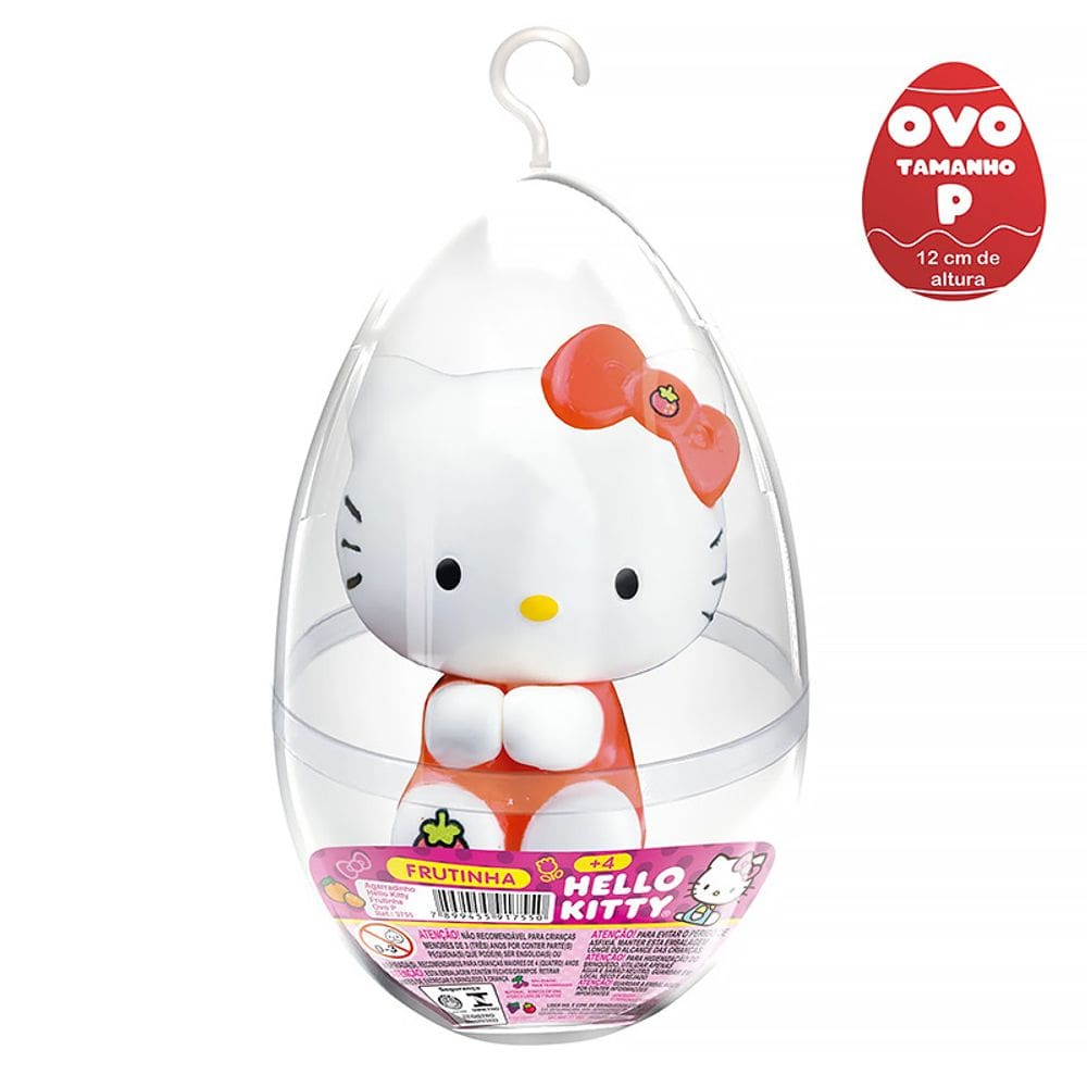 Boneco Agarradinho Hello Kitty Frutinhas no Ovo de Páscoa 12cm P Cor diverso 3755 - Lider