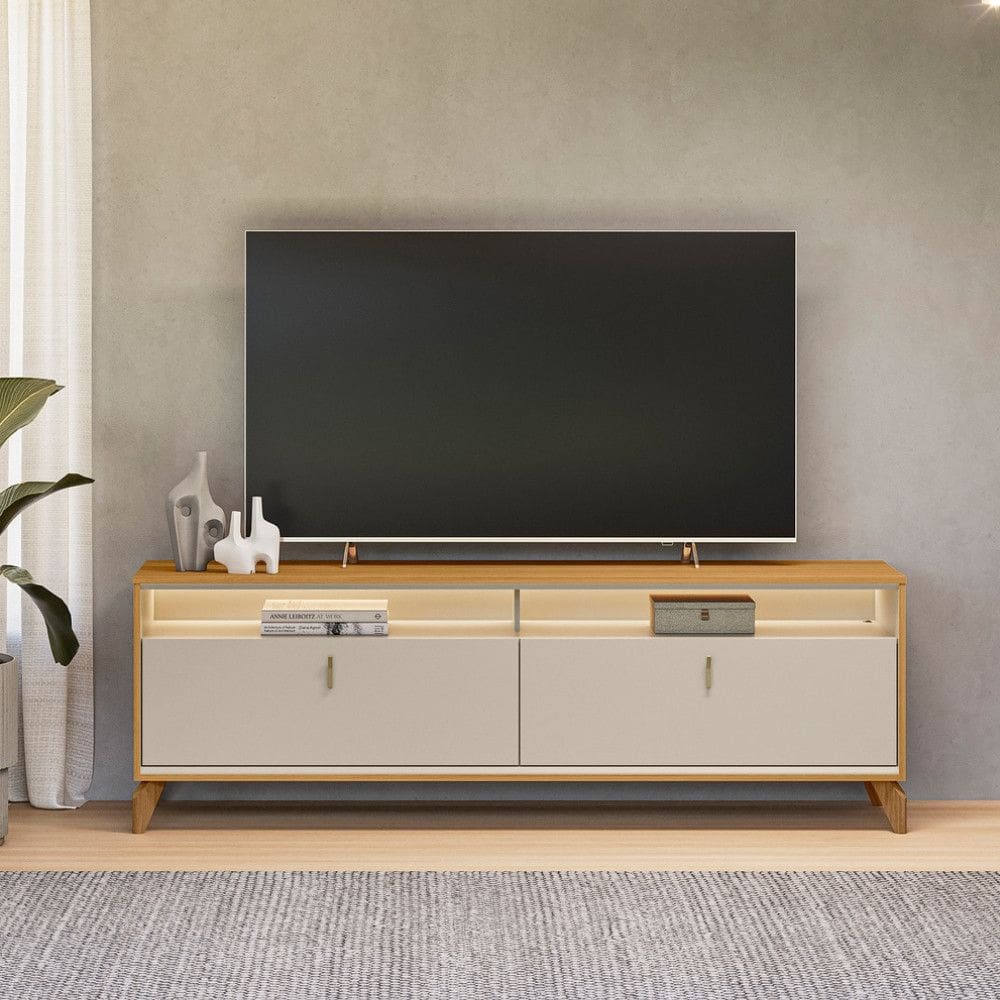 Rack para TV até 75 Polegadas 2 Portas Dubai 18 Linea Brasil