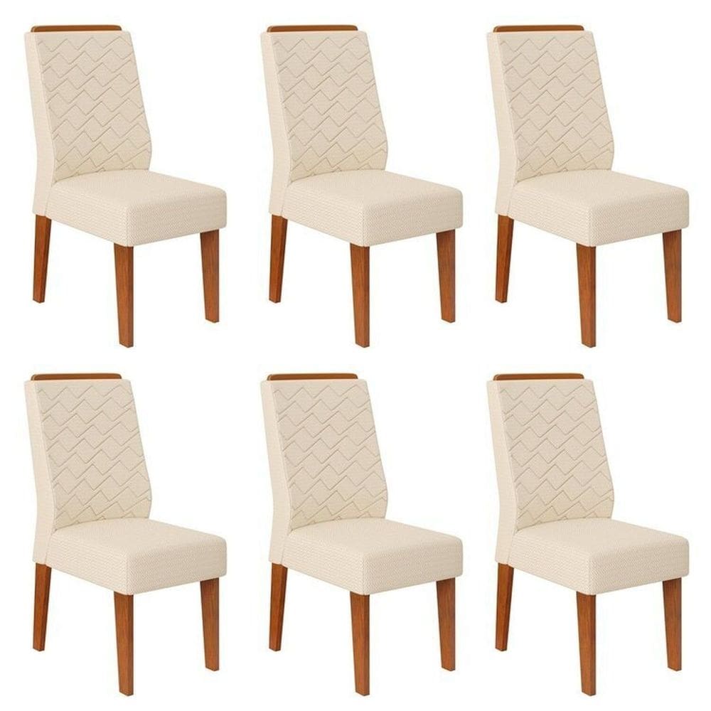 Kit 6 Cadeiras para Sala de Jantar Lidia Freijó/Neve