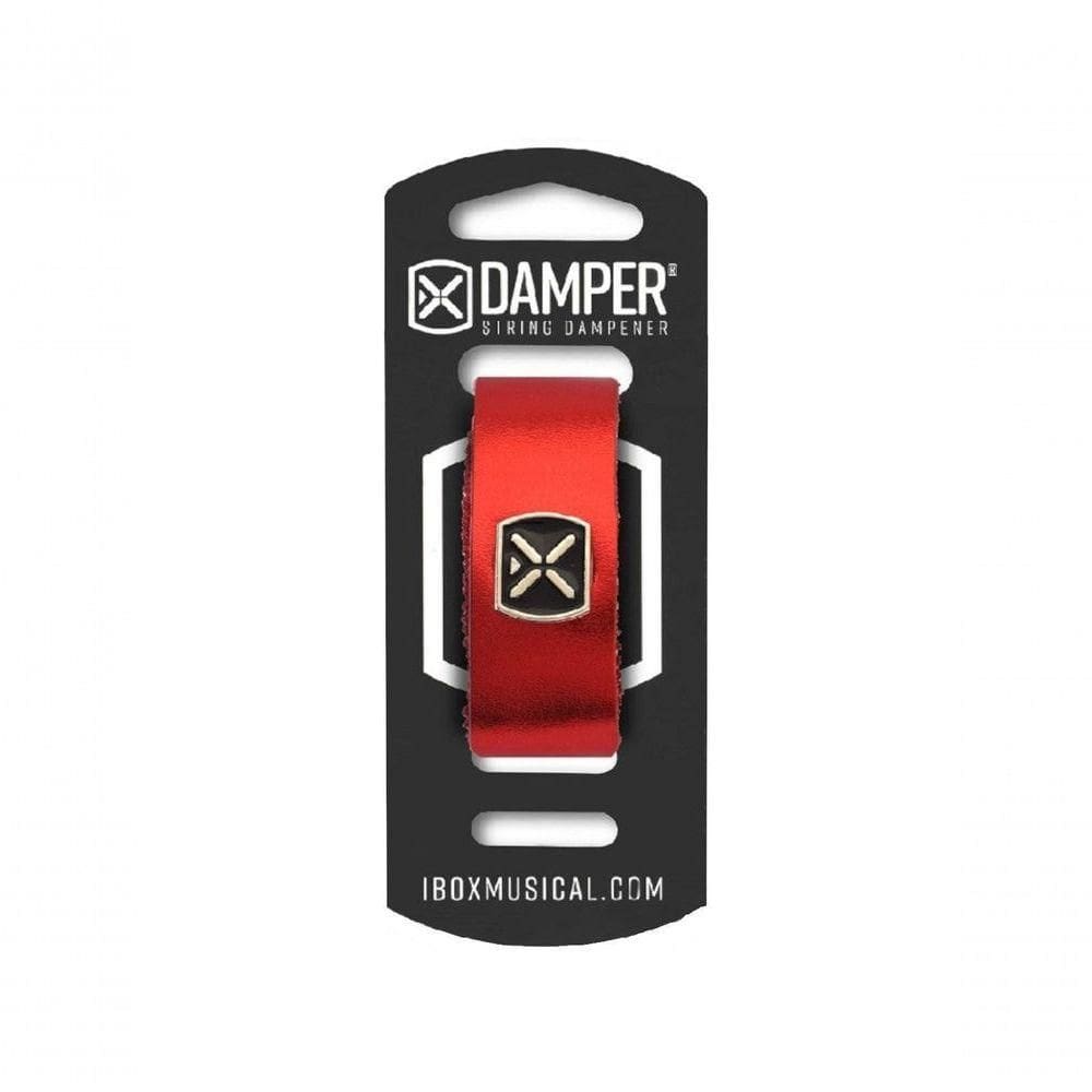 Damper Ibox Em Couro autêntico E Tag Em Metal Vermelho Metalico Dmmd04