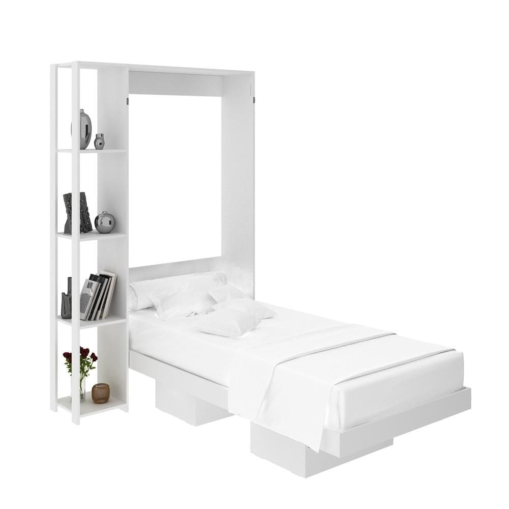 Cama Articulada de Solteiro com 4 Prateleiras e 2 Nichos CM8013  Branco - Tecno