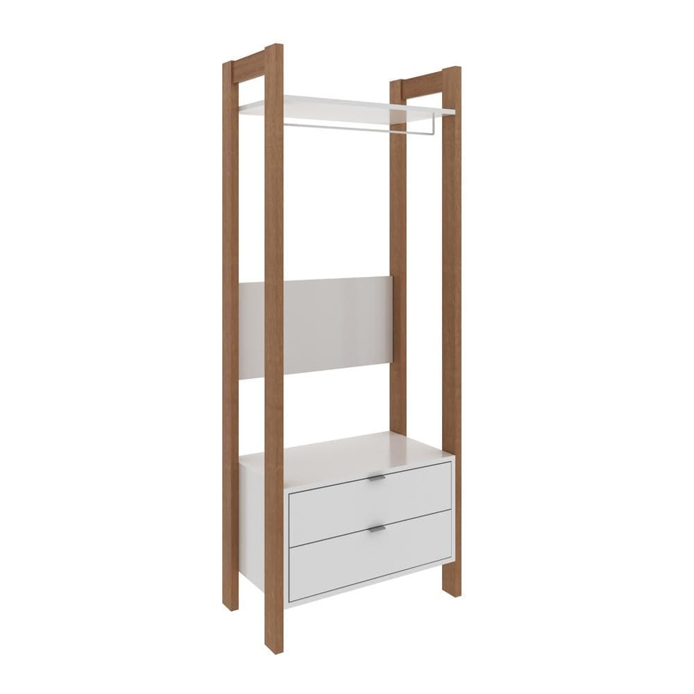 Armário Alto Multiuso com 2 Gavetas AZ 1011 Amêndoa/Branco - Tecno