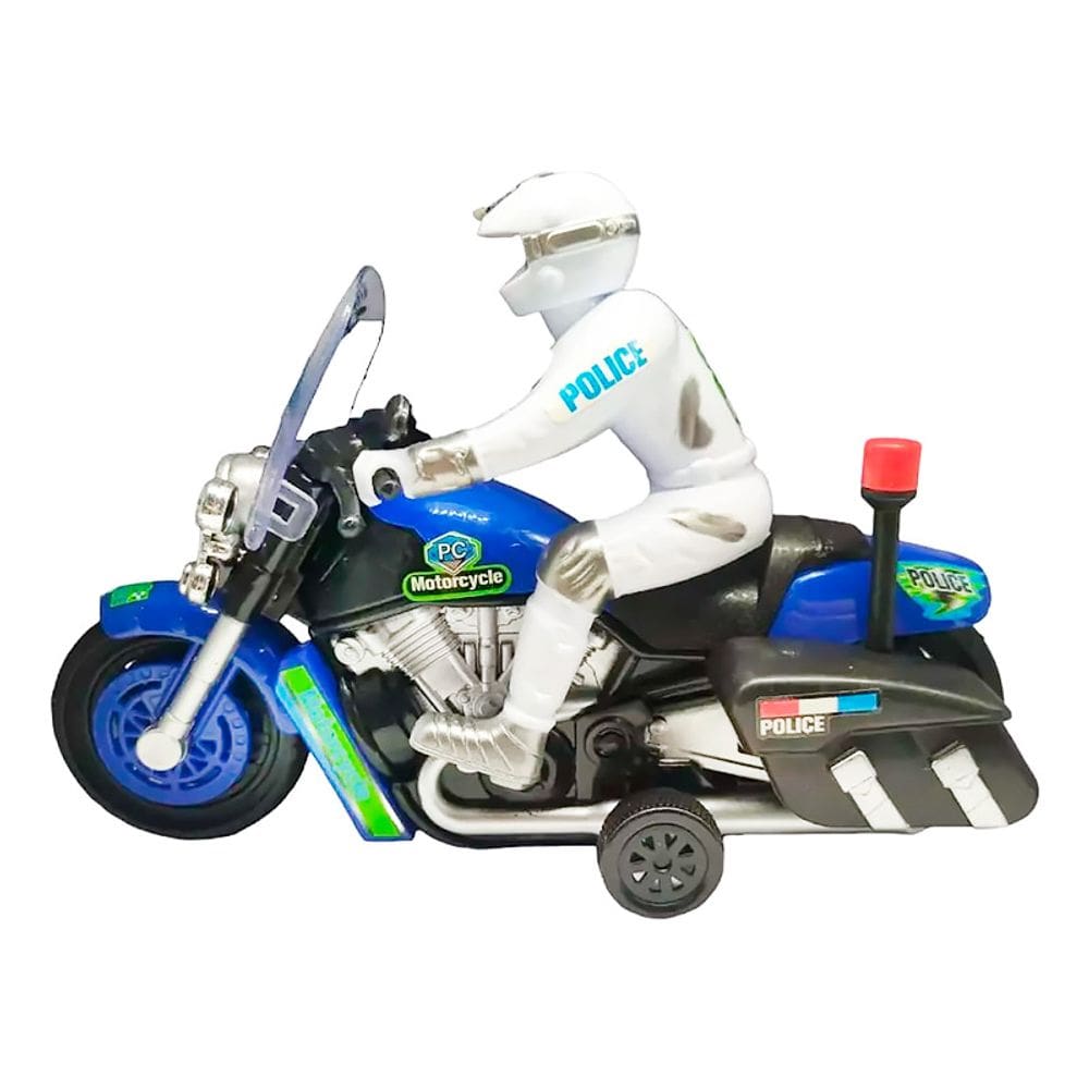 Moto Escolta Policial com Luz e Som Cor diversa R3277 - BBR Toys