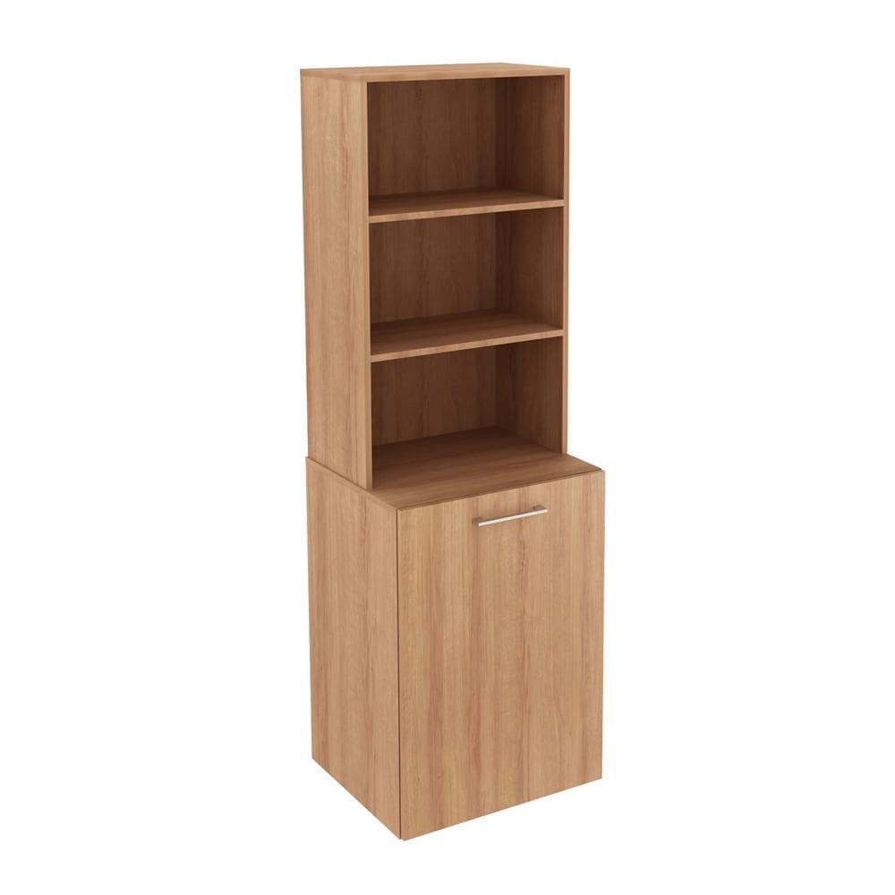 Armário Alto com Mesa Articulável com Prateleiras ME4171  Amêndoa - Tecno