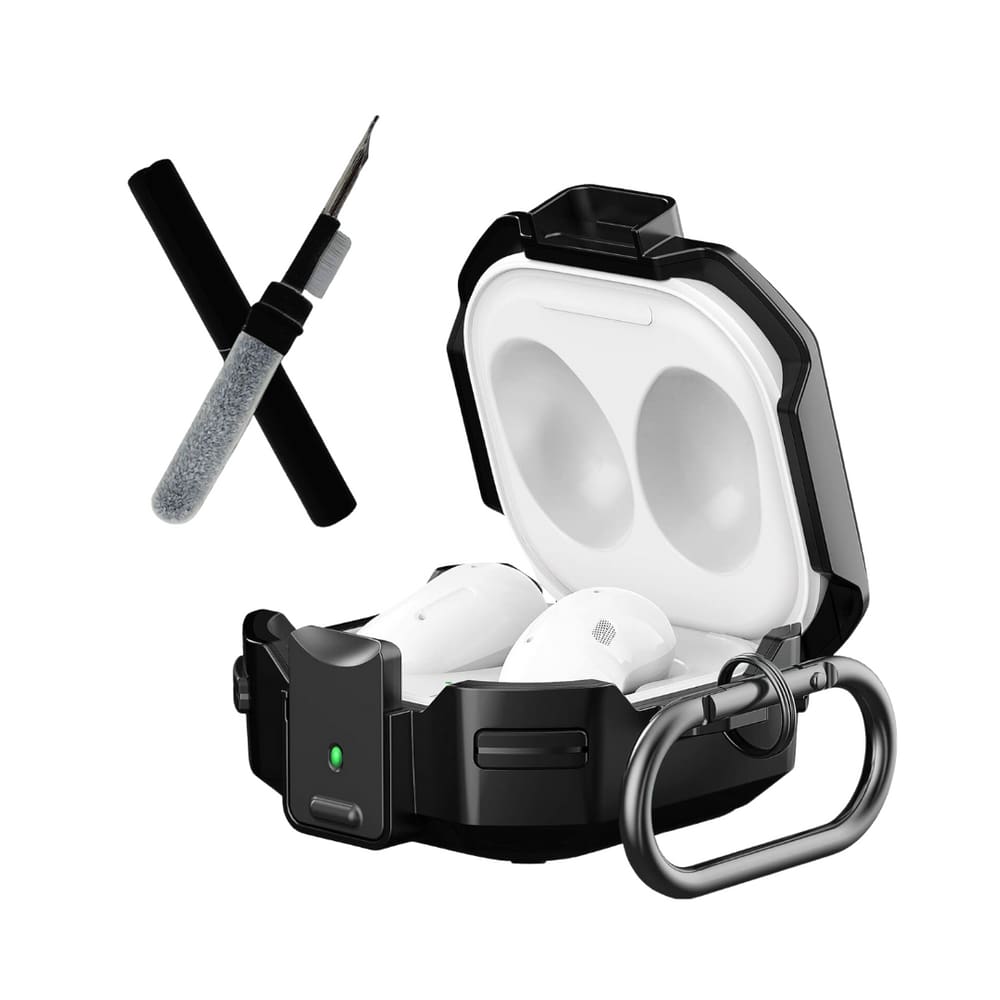 Capa Protetora Resistente Nerdcase com Caneta de Limpeza para fones, Compatível com Samsung Galaxy Buds 2, FE, Pro, Live