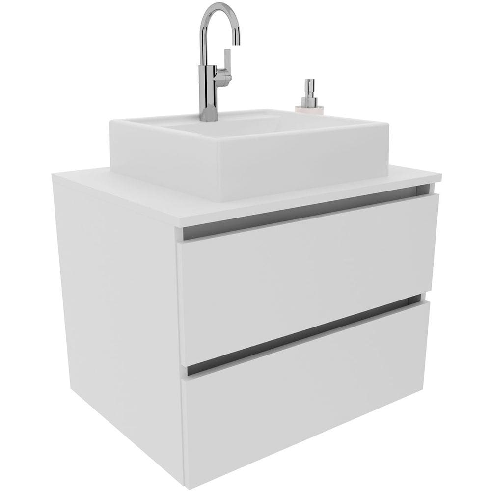 Gabinete de Banheiro 60 cm 2 Gavetas com Cuba Joana