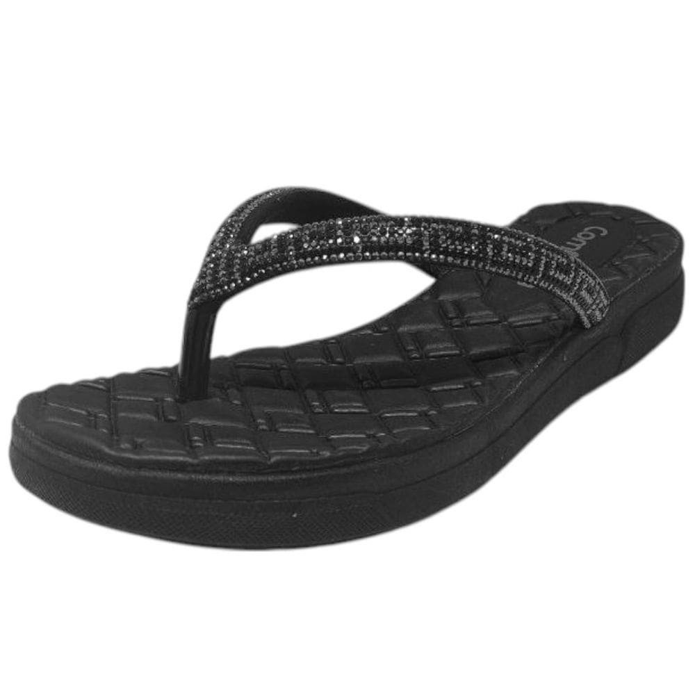 Chinelo Dedo Feminino Strass Ultraconforto Comfortflex