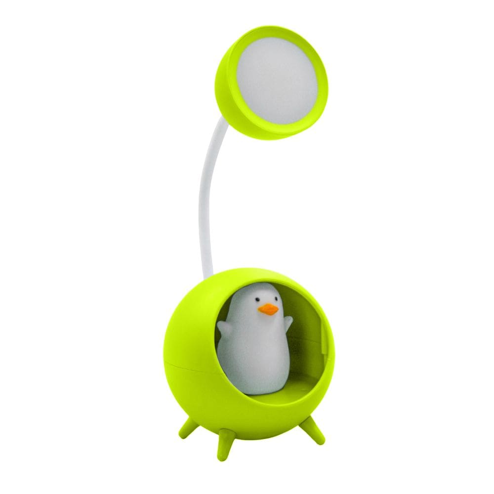 Luminaria De Mesa Decorativa USB Portatil Articulavel Abajur P/ Leitura Estudo Patinho Cor:Verde