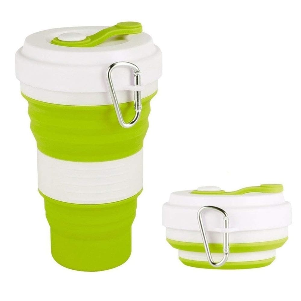 Copo Ecologico Retratil Silicone Grande Dobravel 550ml Cor:Verde