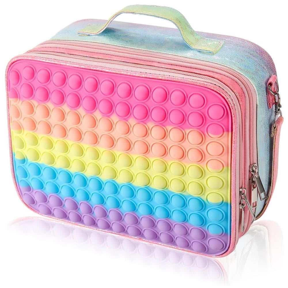 Lancheira Térmica Pop It Arco-Íris Com Alça Ajustável
