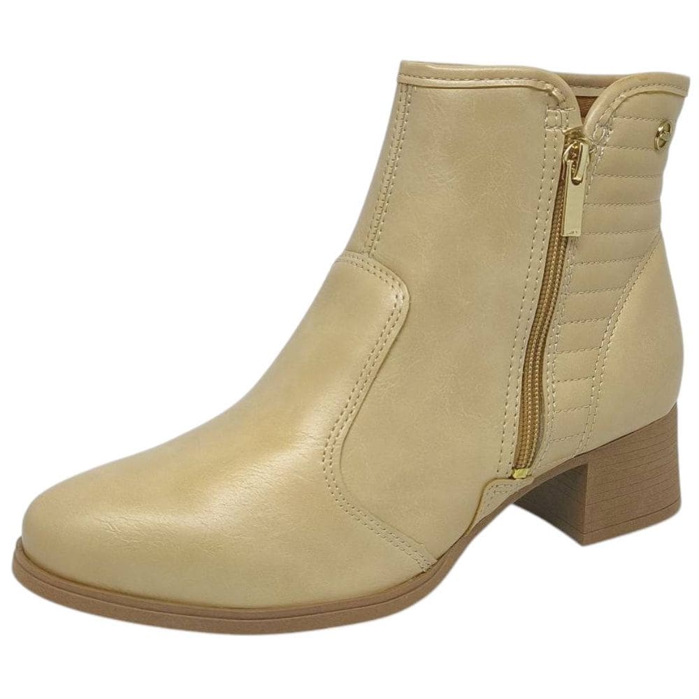 Bota Feminina Salto Bloco Cano Baixo Moderna Conforto Dakota