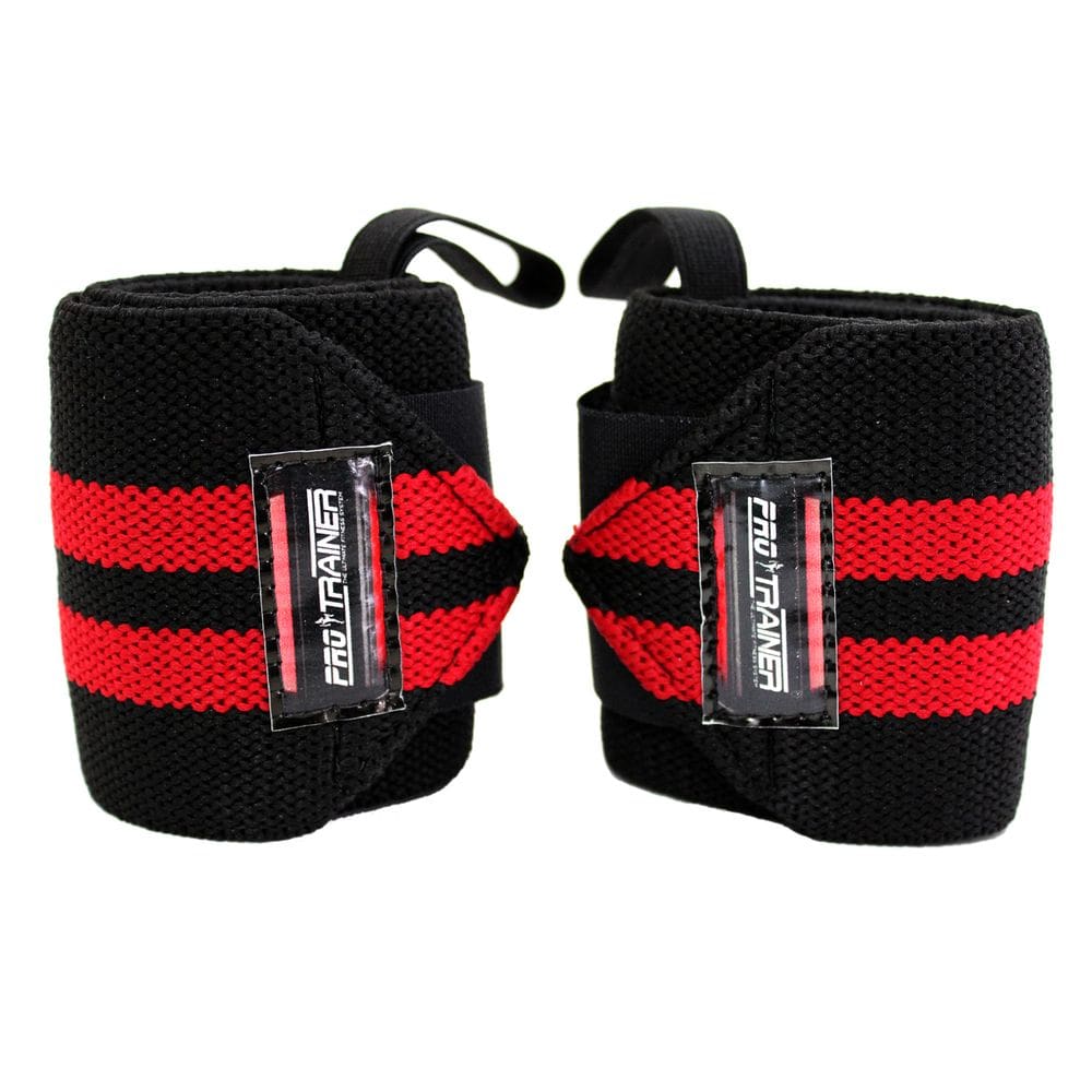 Munhequeira Profissional Crossfit preto com vermelho