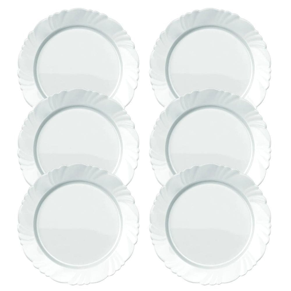 Jogo De Pratos Rasos Kit 6 Peças Em Vidro Almoço E Jantar