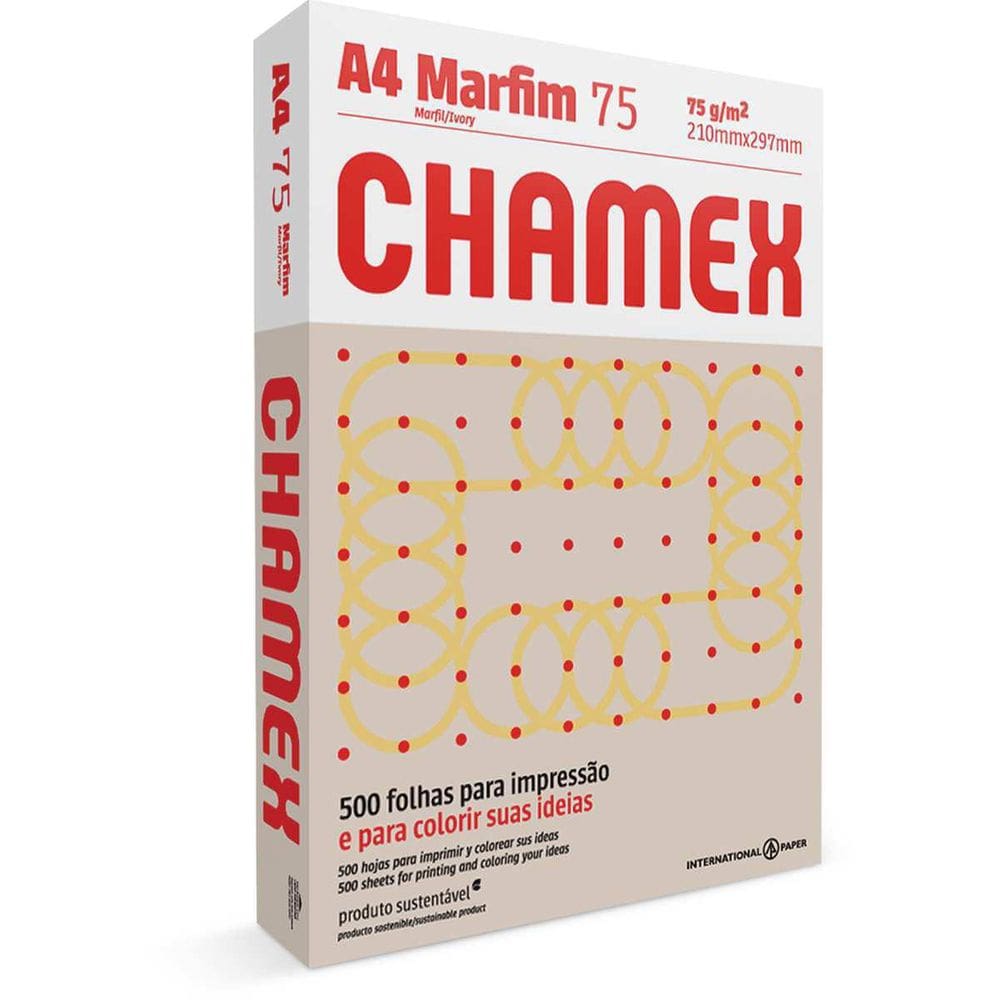Papel Sulfite A4 Colorido Chamex 75G Marfim