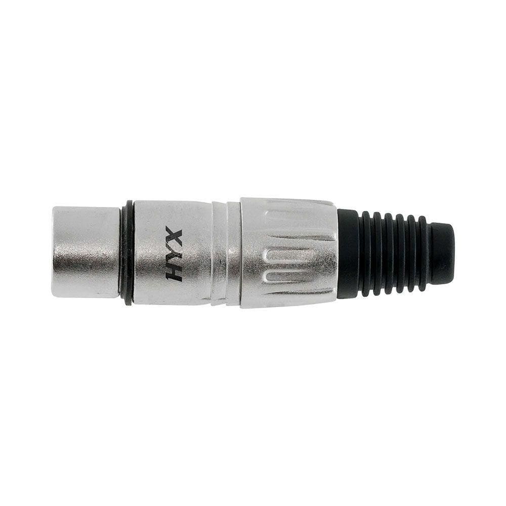 Par De Conectores Xlr Hx001f Fêmea 3 Pólos Niquelado Prata - Ac3083