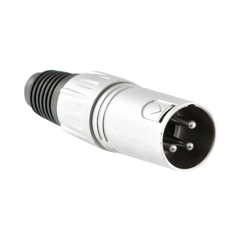 Par De Conectores Xlr Hx001m Macho 3 Pólos Niquelado Prata - Ac3084