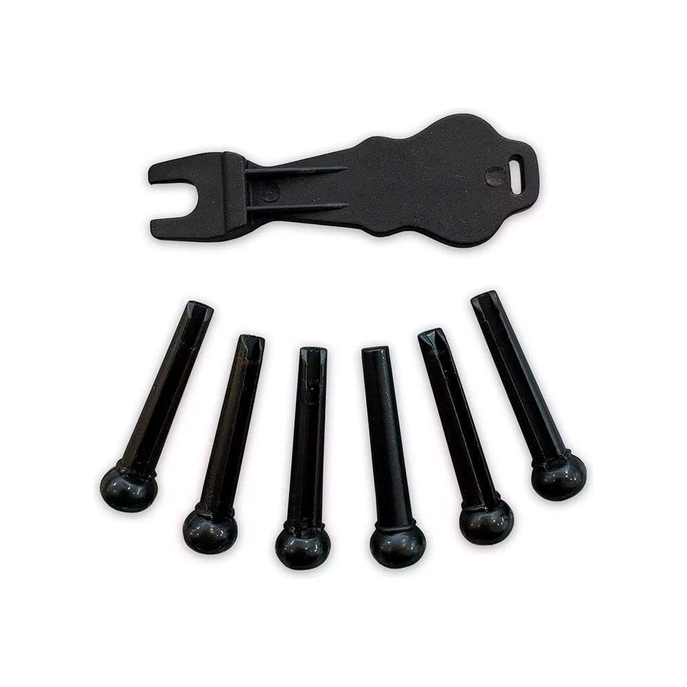 Jogo De Pinos Plásticos Liverpool P/ Violão Aço Preto Ac2989