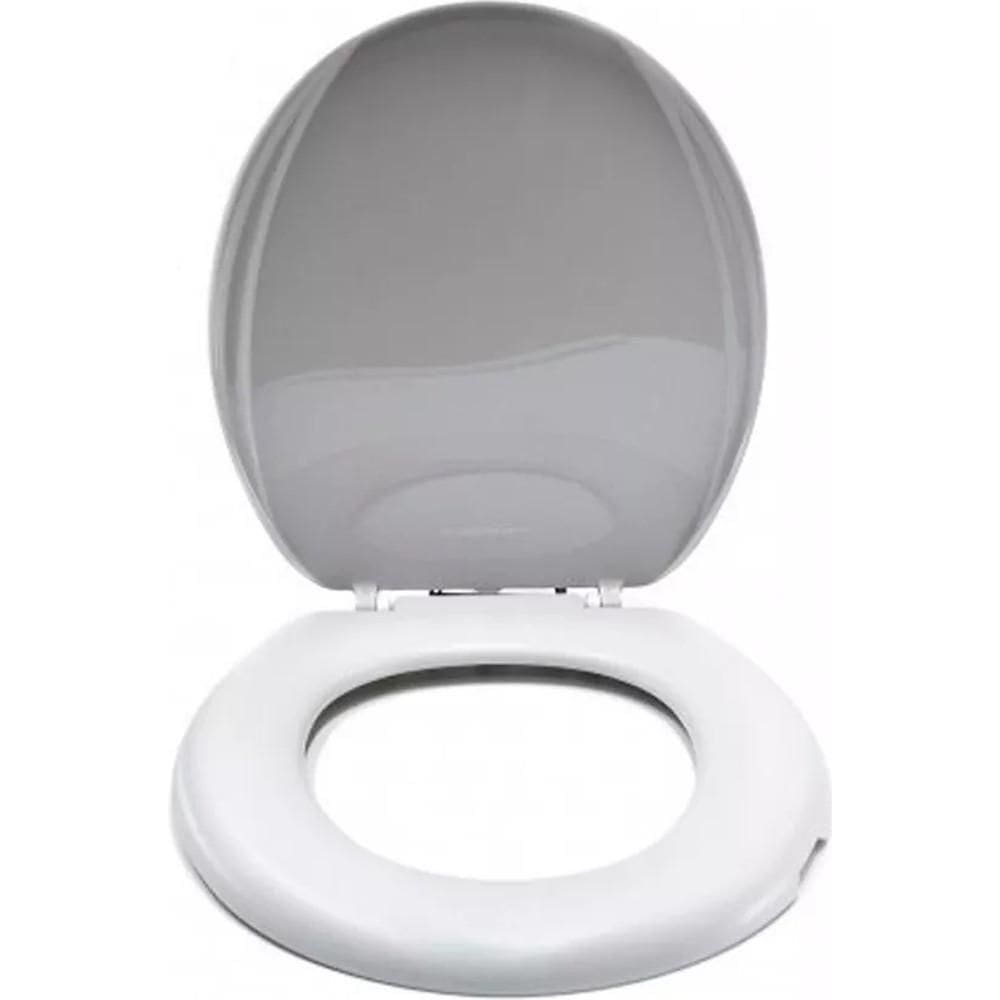 Assento Sanitário Almofadado Oval Linea Light Plus Cinza Mebuki