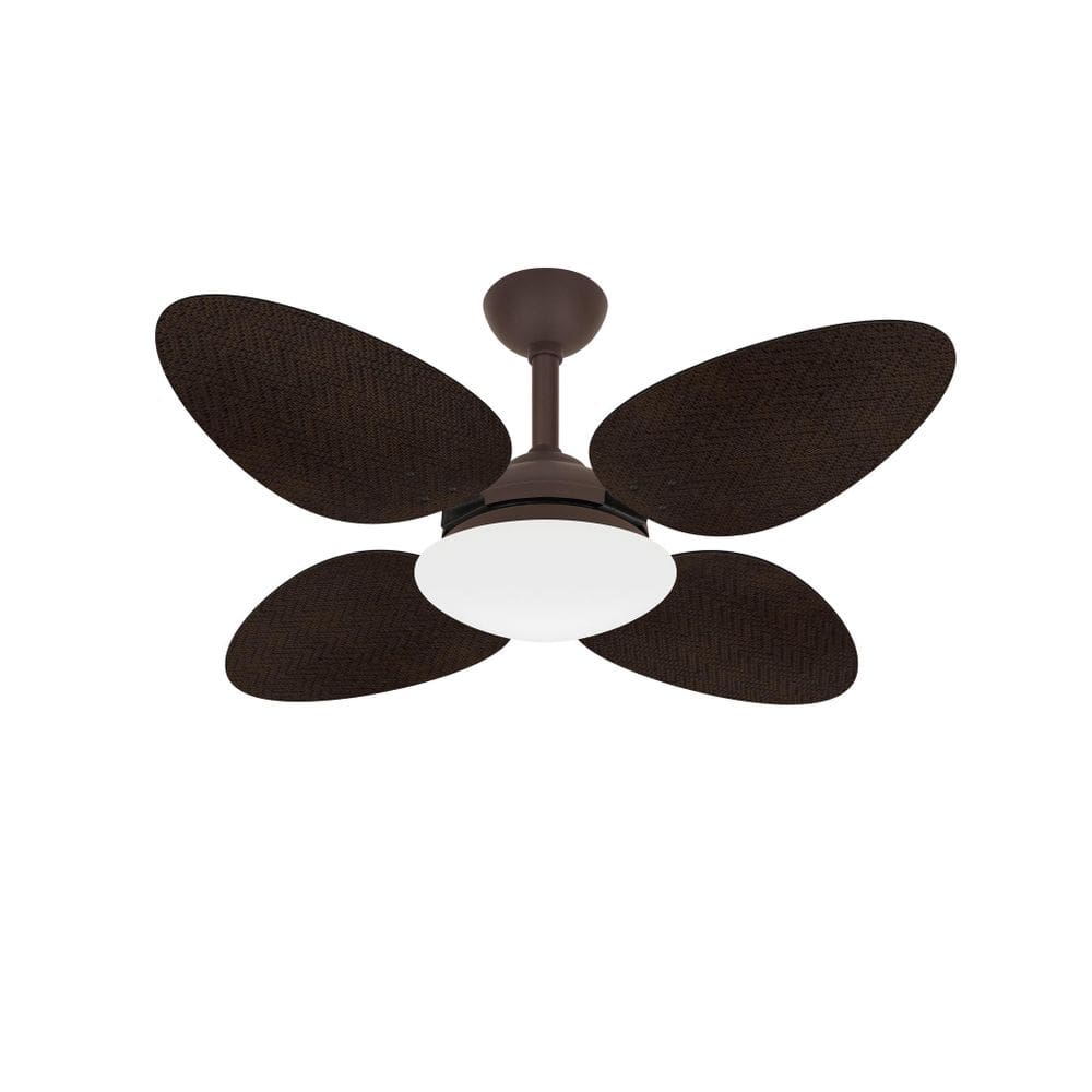 Ventilador Teto Marrom Trevo 4 Pás Palha Turbo Ventax 220V