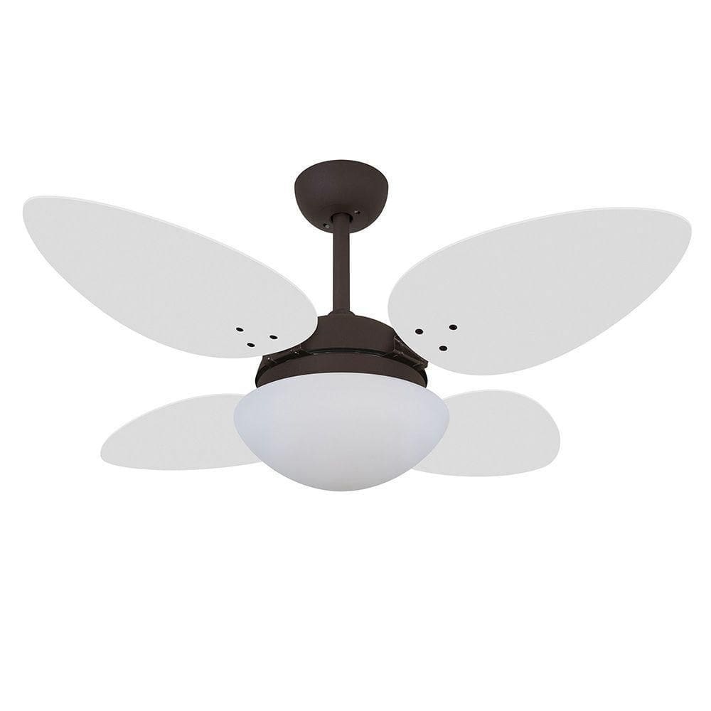 Ventilador De Teto Volare Marrom Vd42 4 Pás Branco 220V