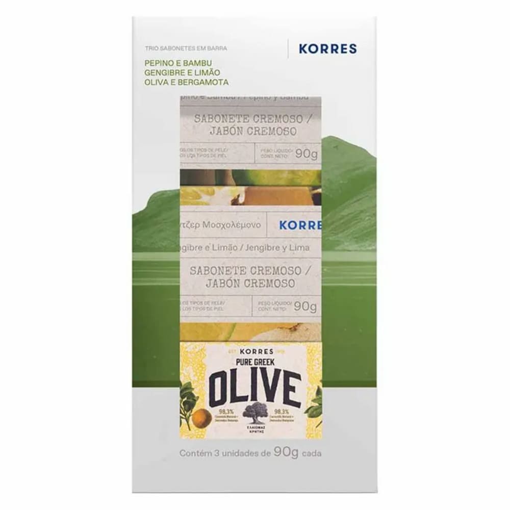 Kit  Korres Gift Set Creta Island- Sabonete em Barra (3 unidades) 90g
