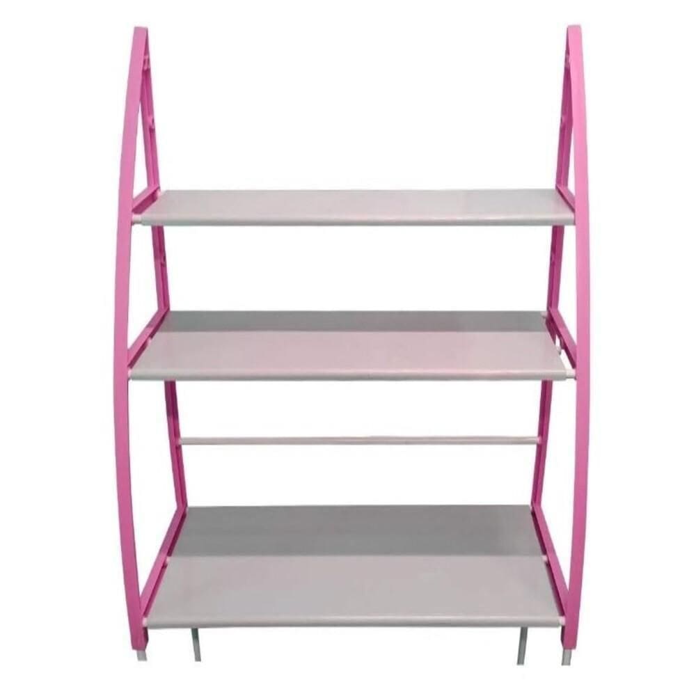 Estante Organizador Lavanderia Maquina Lavar 3 Prateleiras Rack Multiuso Banheiro Brinquedos Utilidades Portatil Rosa