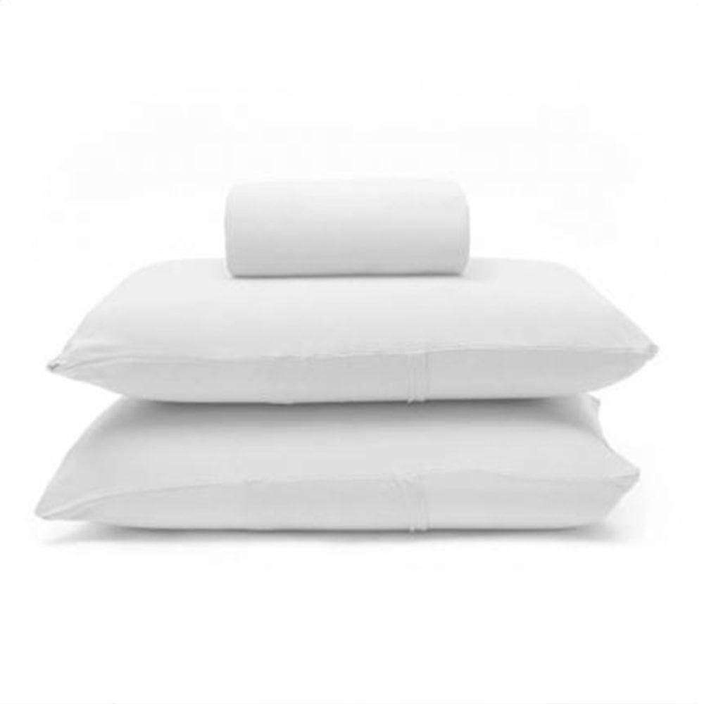 Jogo De Cama Buettner Casal Malha 100% Algodão Basic Liso 3 Peças Branco