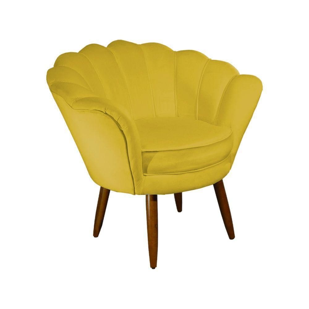 Poltrona Decorativa Pétala Amarelo