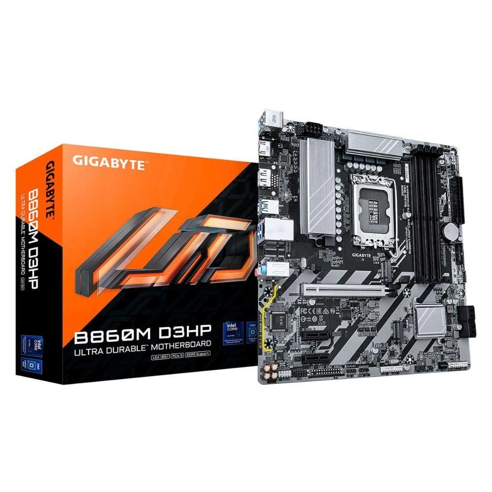 Placa Mãe Gigabyte B860M D3HP (LGA 1851 - DDR5 9066 O.C) - Intel B860M - USB 3.2 - M.2 - Micro-ATX