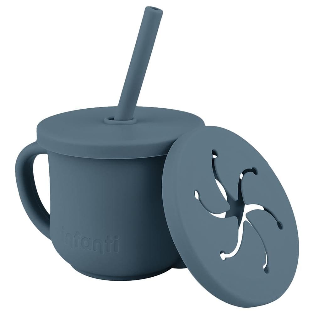 Copo Silicone Infantil Canudo 2 em 1 Snack Piccolo Infanti