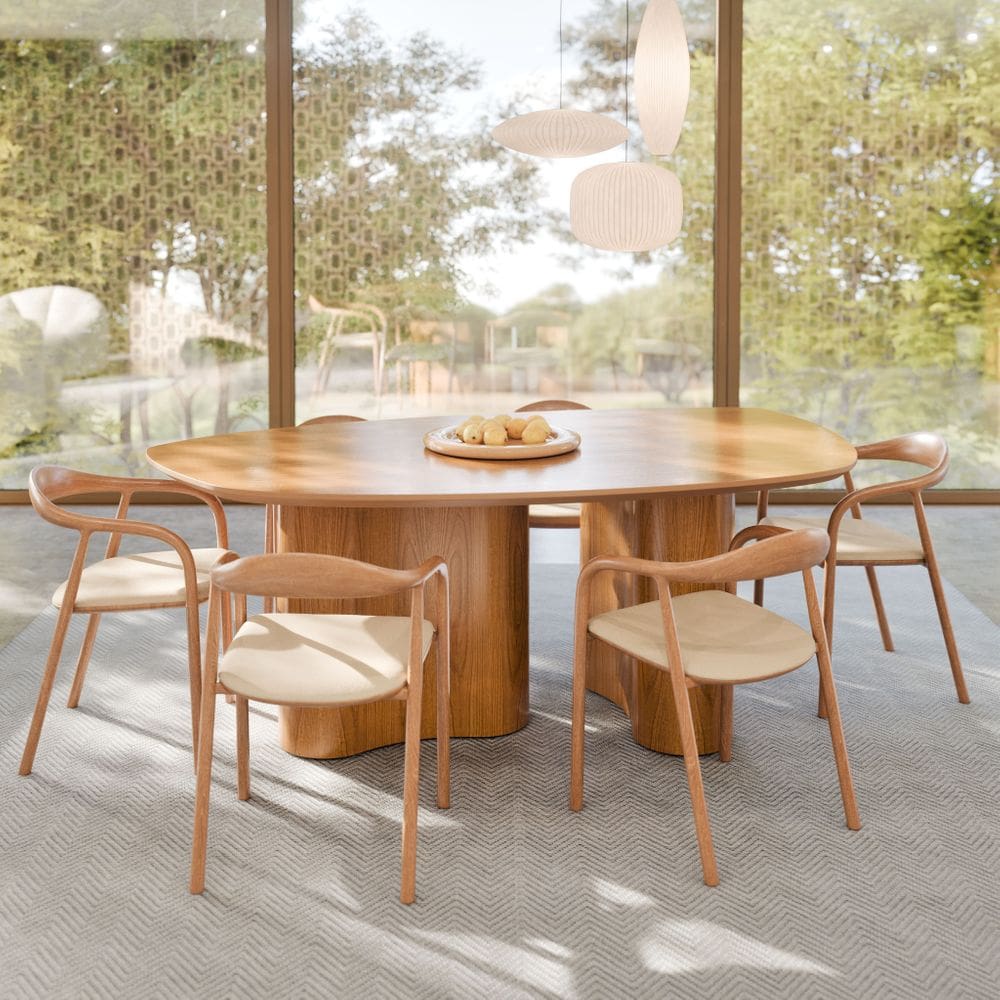 Mesa Jantar Orgânica Aracajú 6 Lugares Madeira Natural