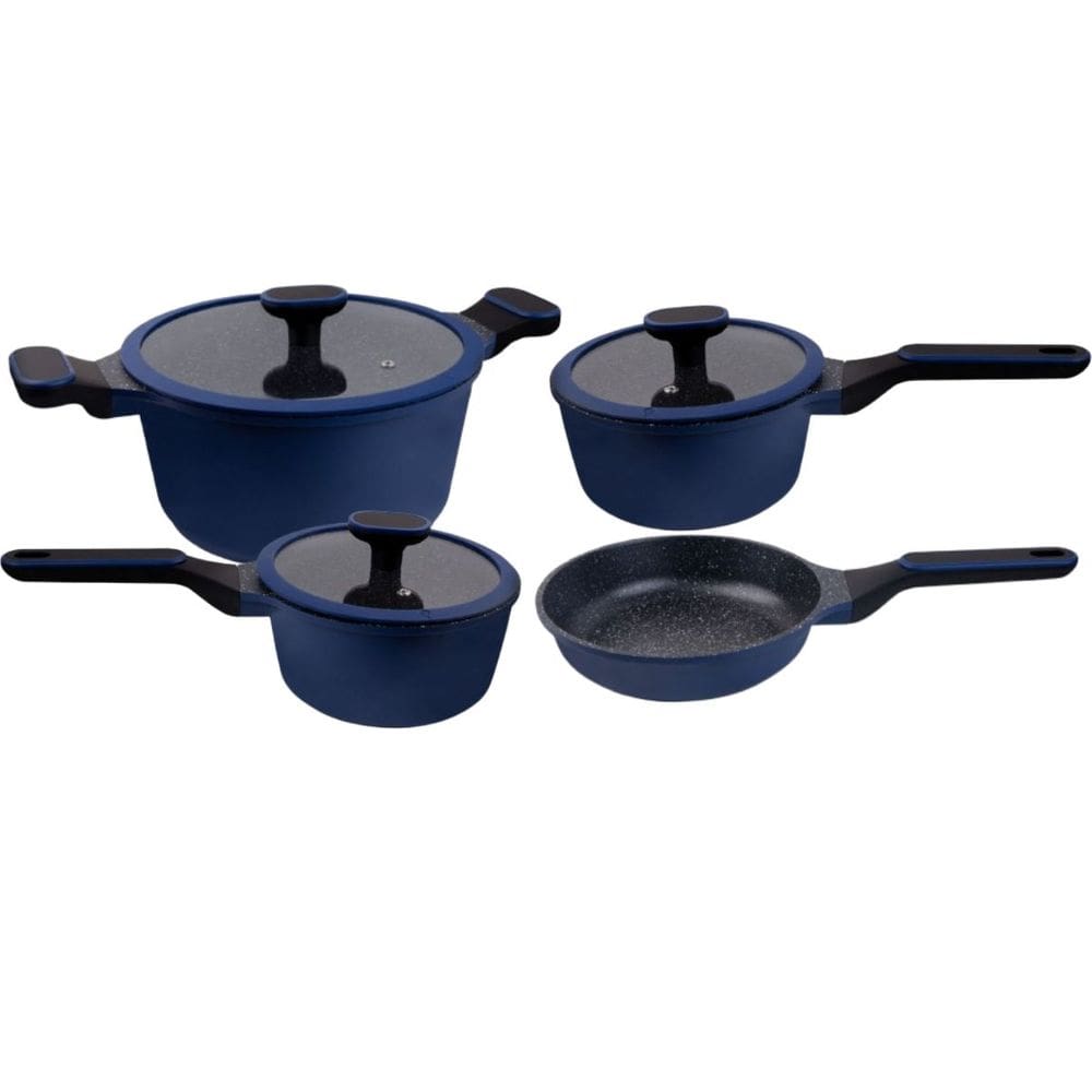 Jogo de Panelas Hercules Marine Revestimento Ceramico Indução 4 Peças Antiaderente Azul