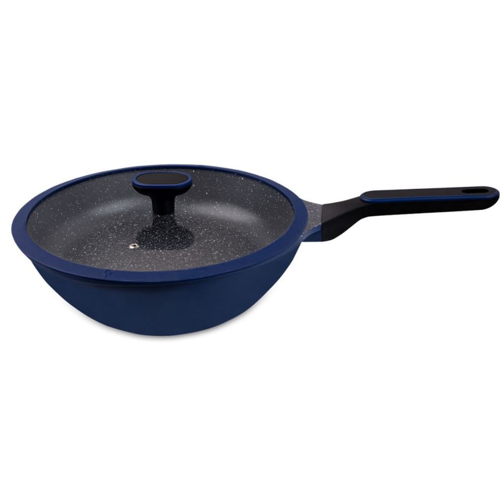 Frigideira Wok Hercules Marine Antiaderente 30 cm Indução Ceramico Azul