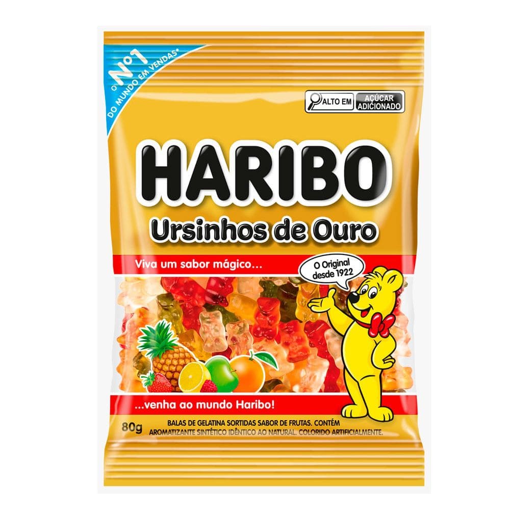 Balas de Gelatina Haribo Ursinhos de Ouro Frutas 80g